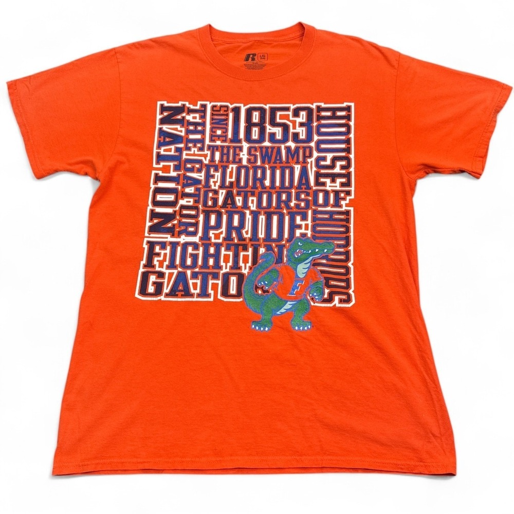 Russell Athletic Florida Gators UF T Shirt Adult Size Large Orange Vintage Style